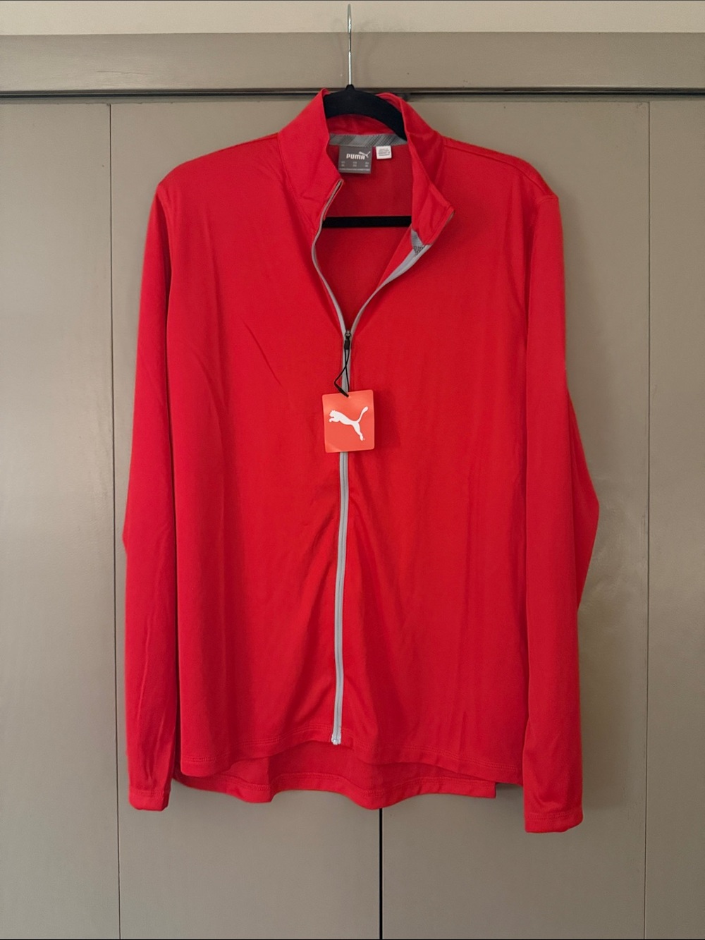 Puma Bright Red Full-Zip Lightweight Top